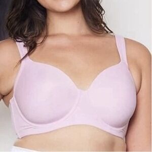 Leading Lady The Brigitte Wireless T-Shirt Bra Sz 42A Pink Full Coverage Comfort